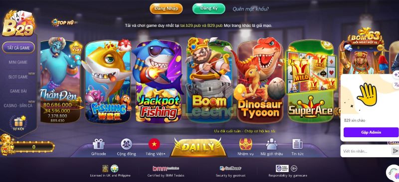 Giới thiệu về hạng mục tại cổng game nổ hũ B29